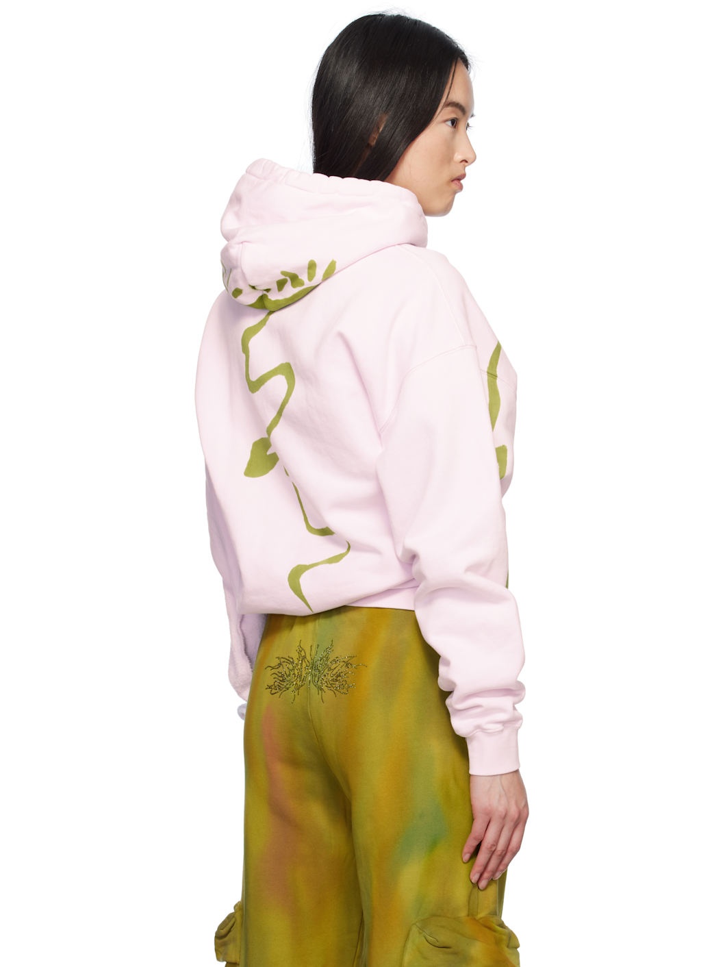 Pink Eva Draped Hoodie - 3