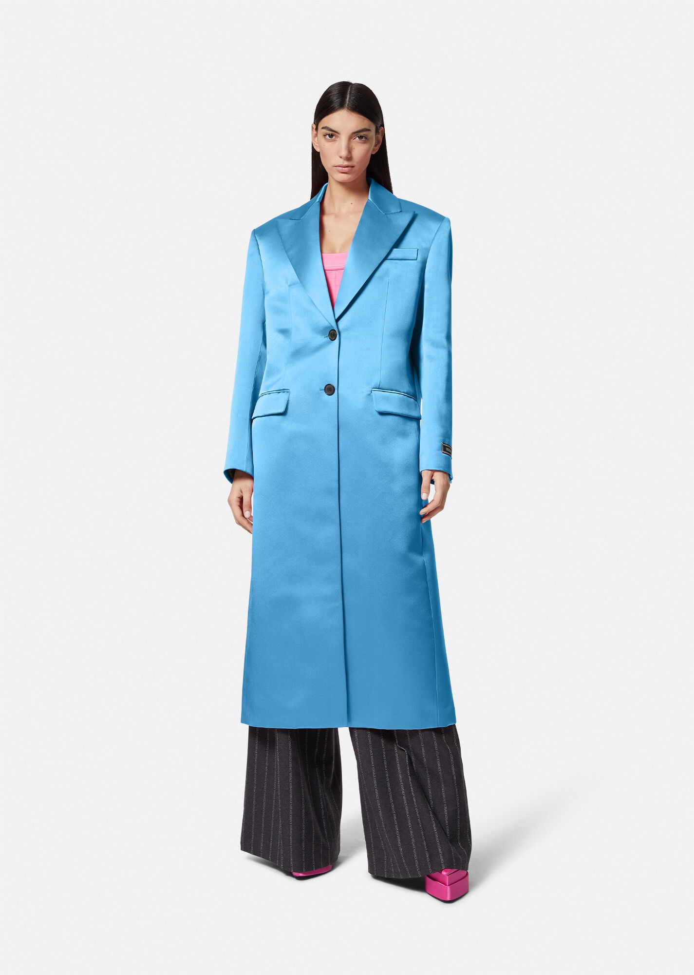 Satin Single-Breasted Coat - 3