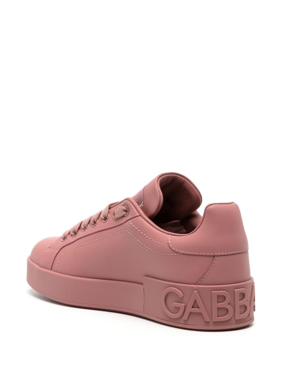 embossed-logo leather sneakers - 3