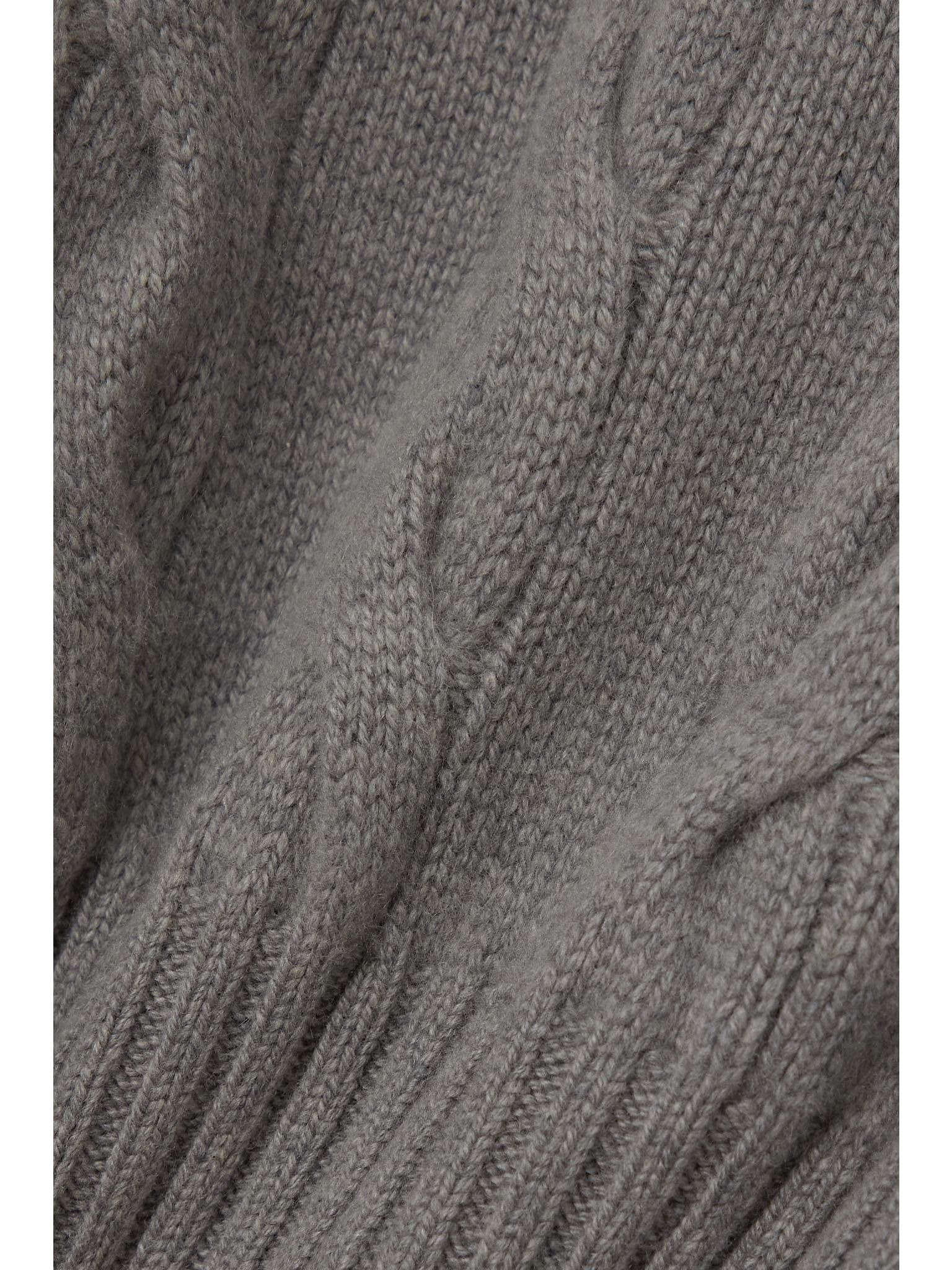 Cable-knit cashmere sweater Gray - 4