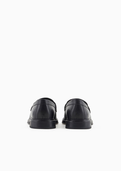 EMPORIO ARMANI Pebbled leather loafers outlook