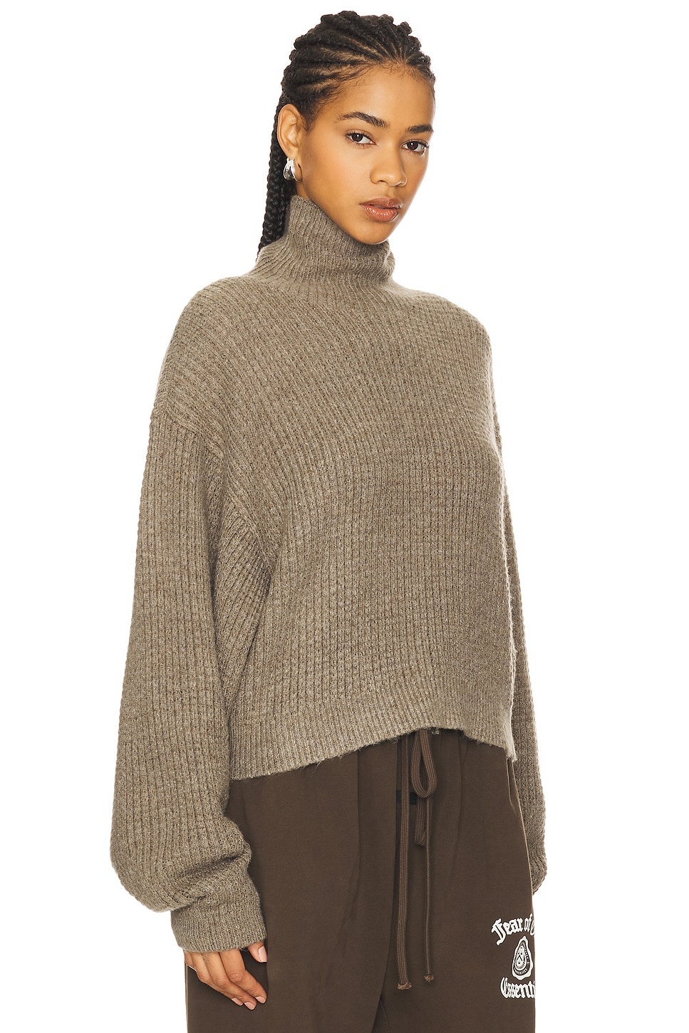 Cropped Turtleneck Sweater - 2