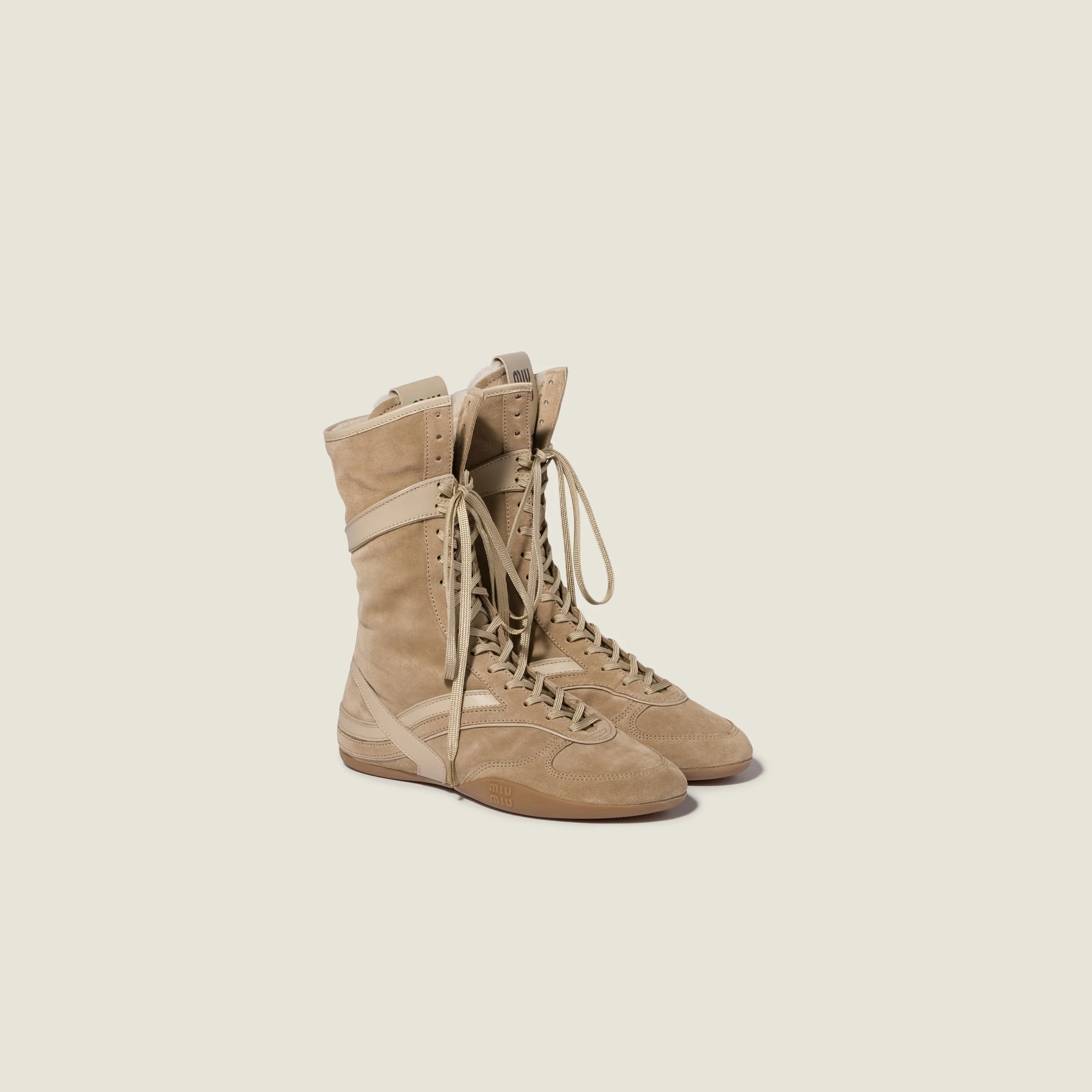 Gymnasium suede and shearling boxer boots - 1