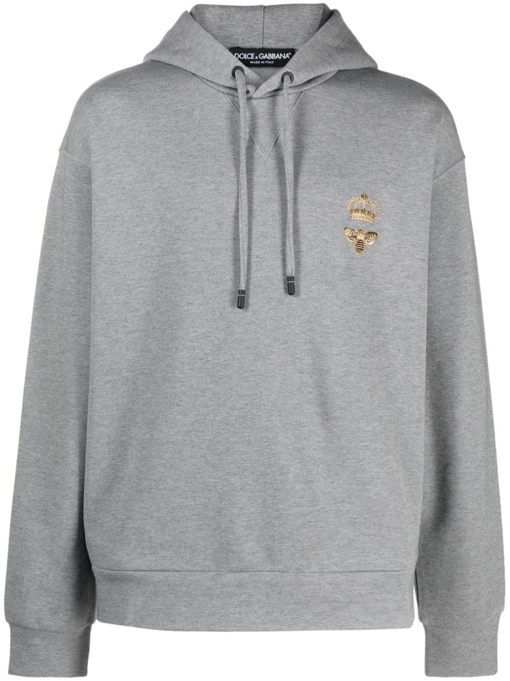 Crown Bee-embroidered hoodie - 1