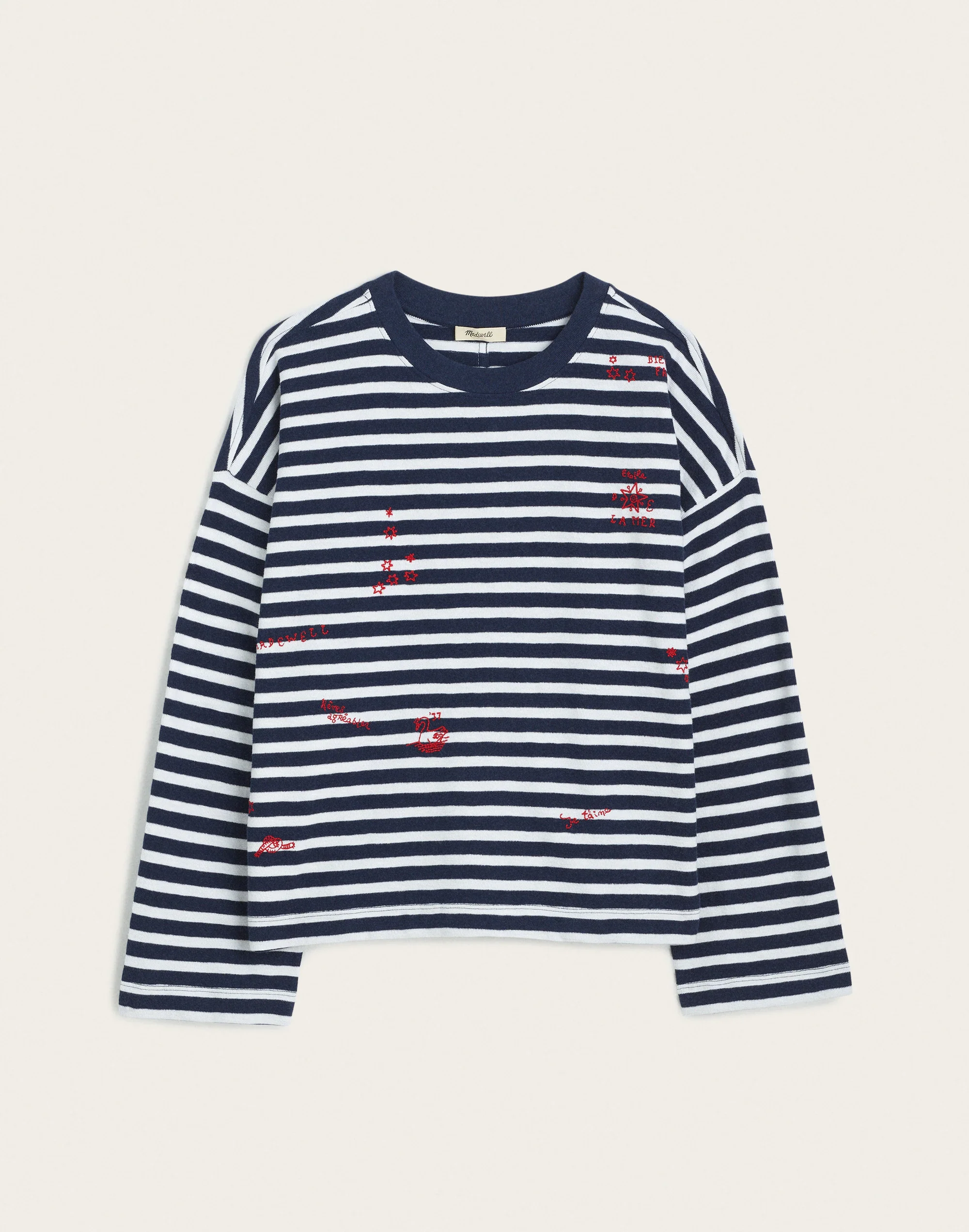 Easy Crewneck Long-Sleeve Tee in Sunday Slub - 1