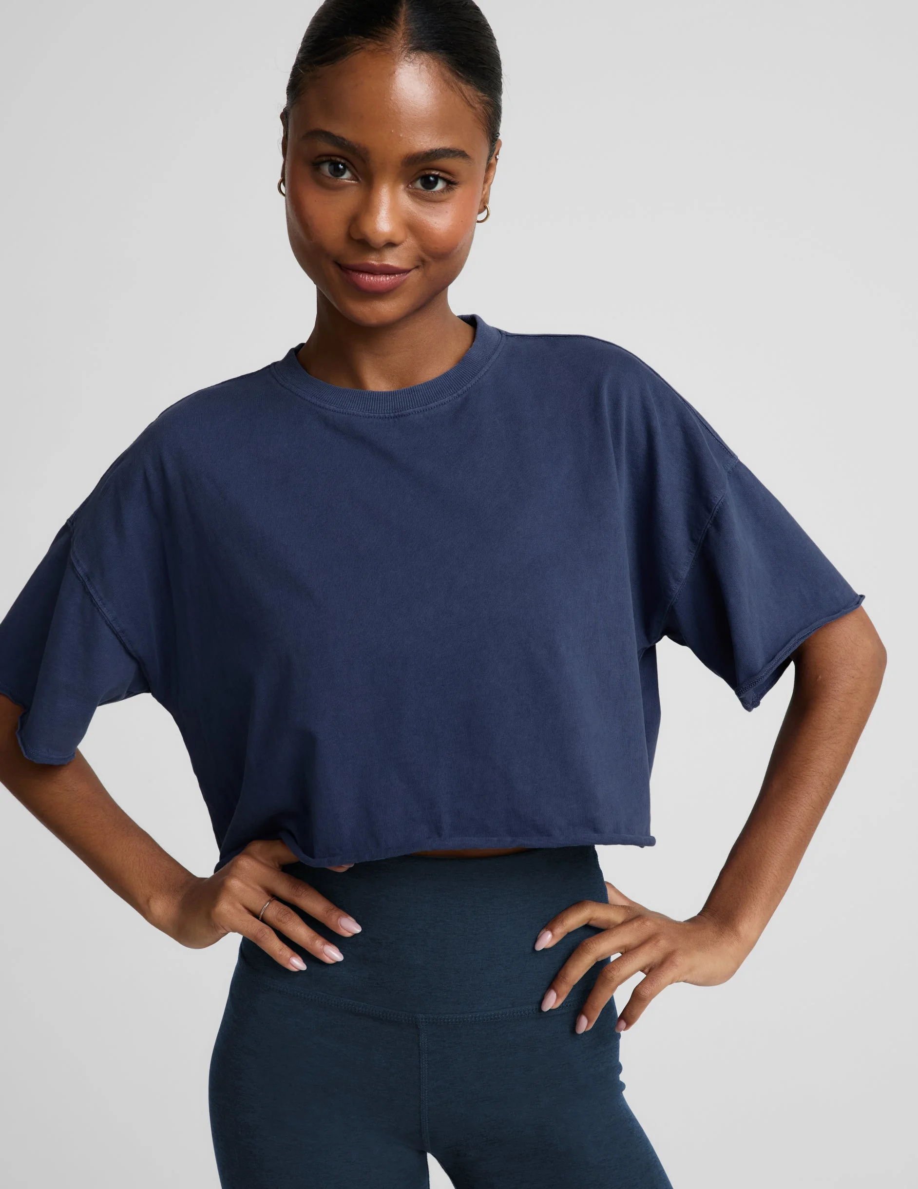 SoftKnit Better Than Ever Cropped Cotton Tee - 1