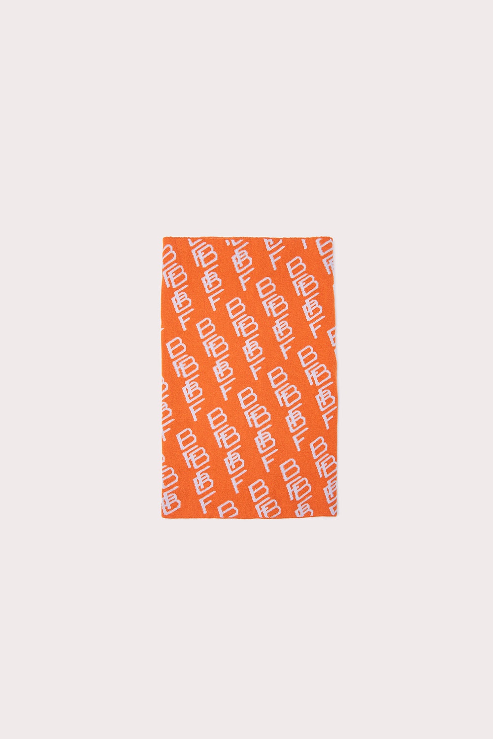 Jacquard Logo Snood Orange Wool - 1