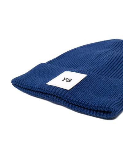 Y-3 logo-patch wool beanie outlook