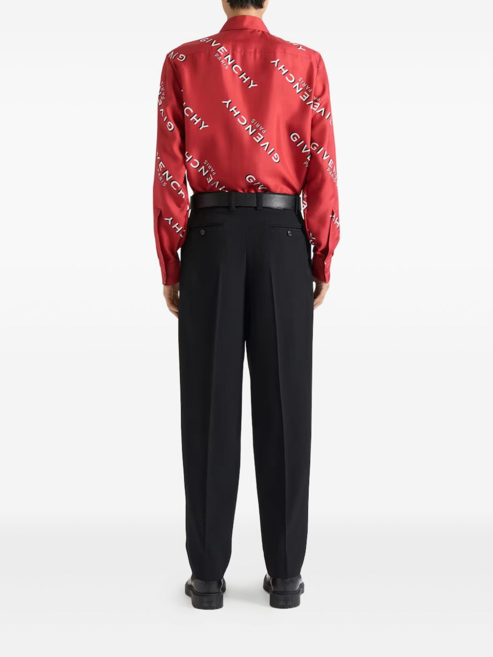 LOGO-PRINT SILK SHIRT - 3