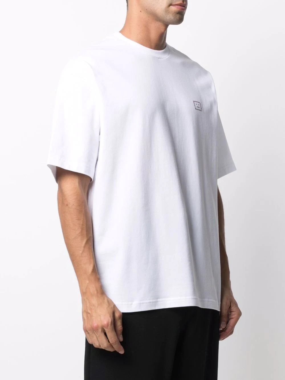 face-motif crew neck T-shirt - 4