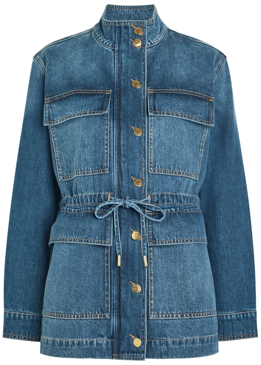 Veronica Beard Truman Drawstring Denim Jacket - 1