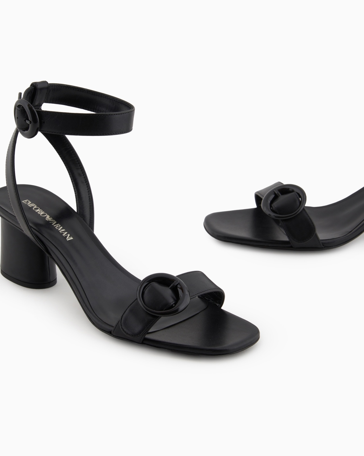 HEELED SANDALS WITH LEATHER DOUBLE STRAP - 5