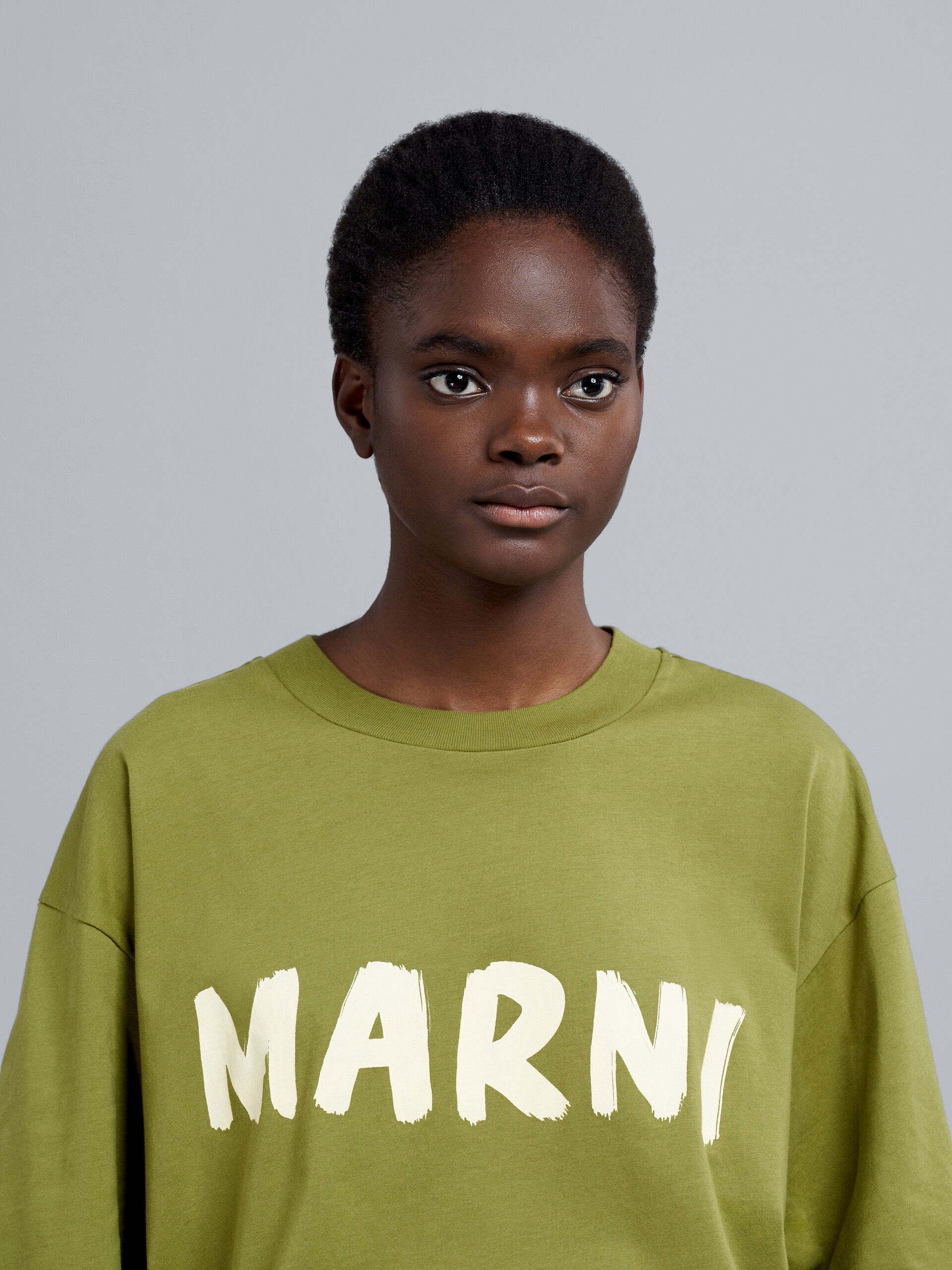 GREEN LOGO PRINT BIO JERSEY T-SHIRT - 4