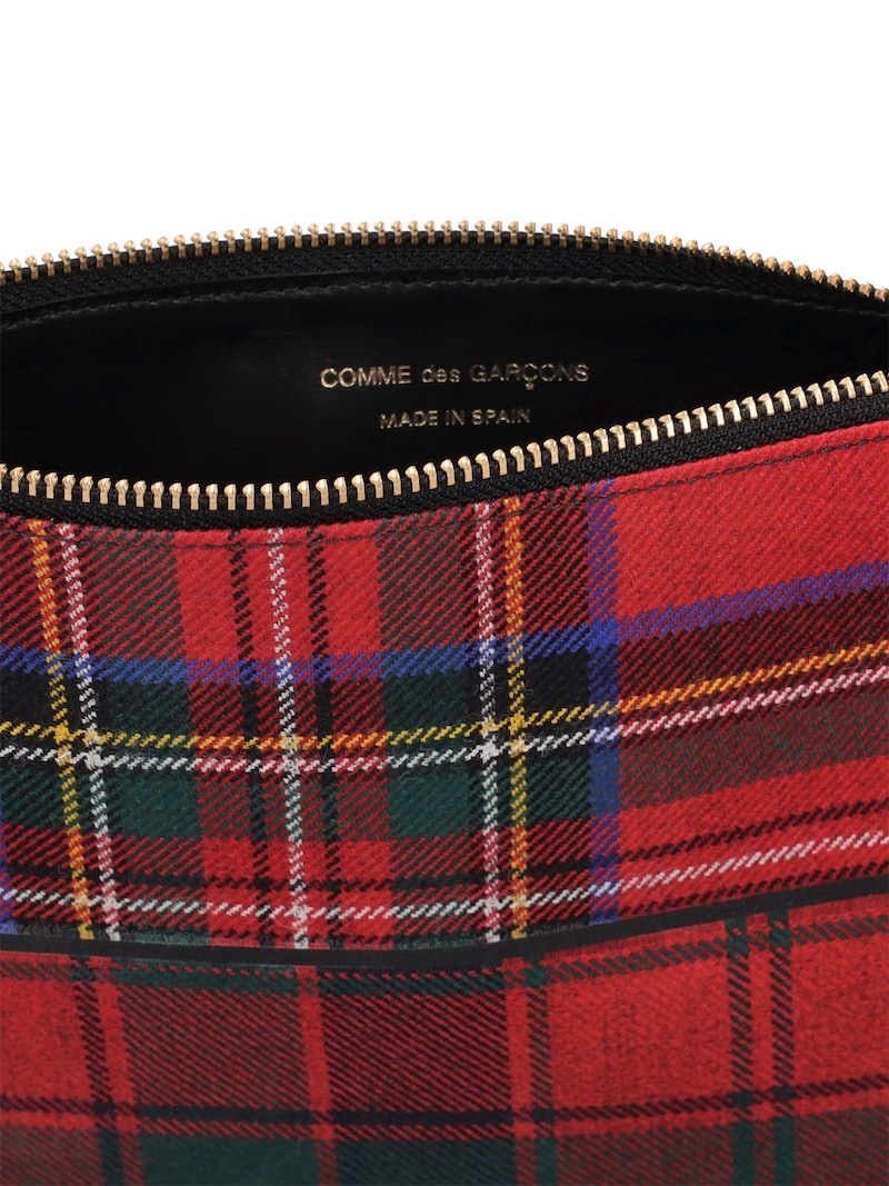 Tartan patchwork zipped pouch - 5