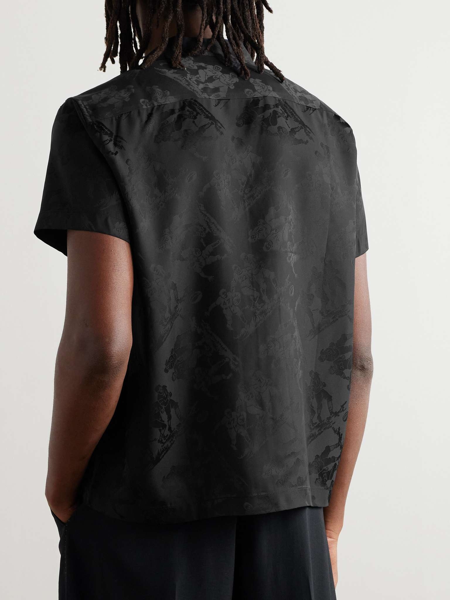 Camp-Collar Satin-Jacquard Shirt - 3