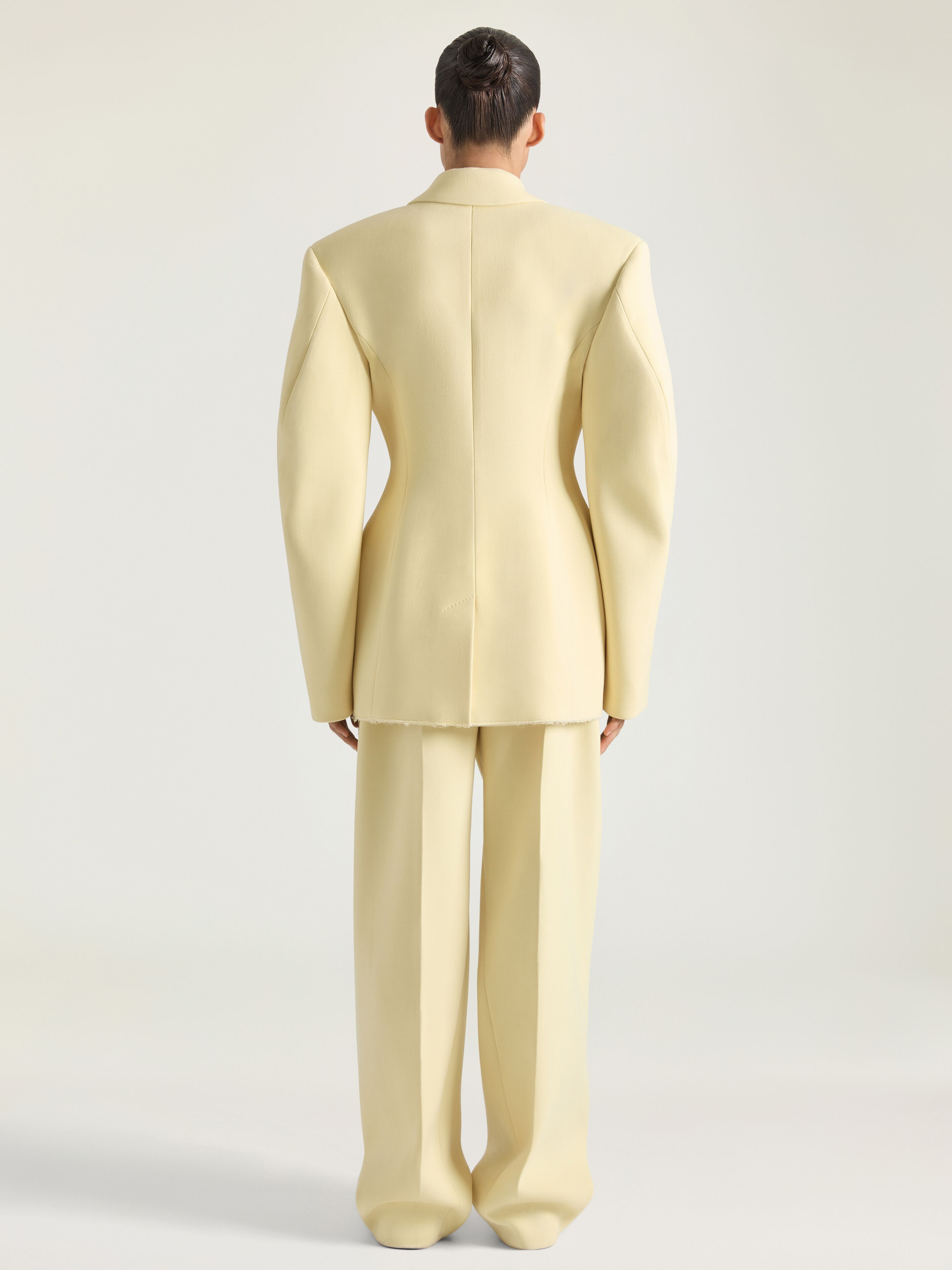 SINGLE-BREASTED COCOON JACKET IN WOOL - 3