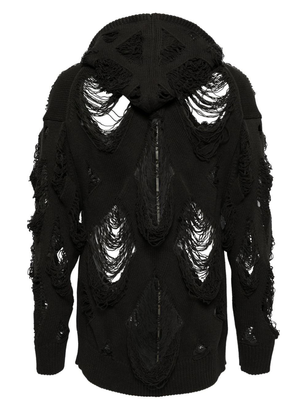 distressed zip-up hoodie - 2