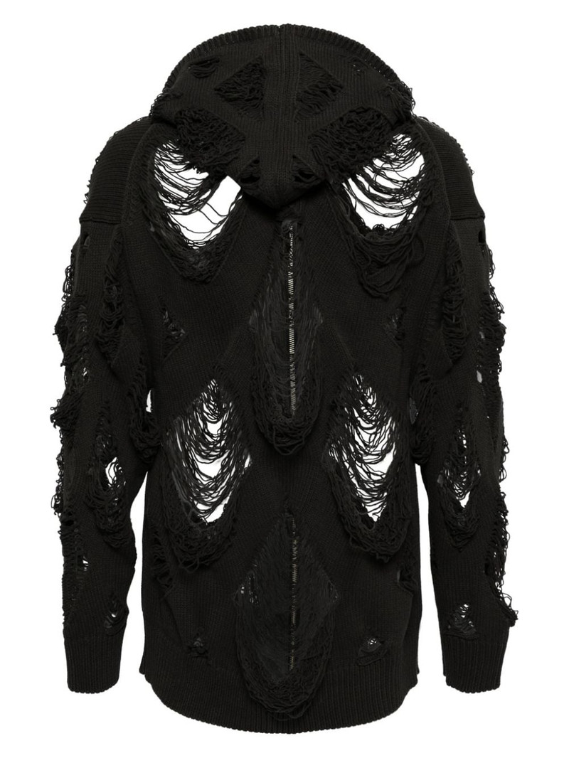 Children of the Discordance distressed zip-up hoodie outlook