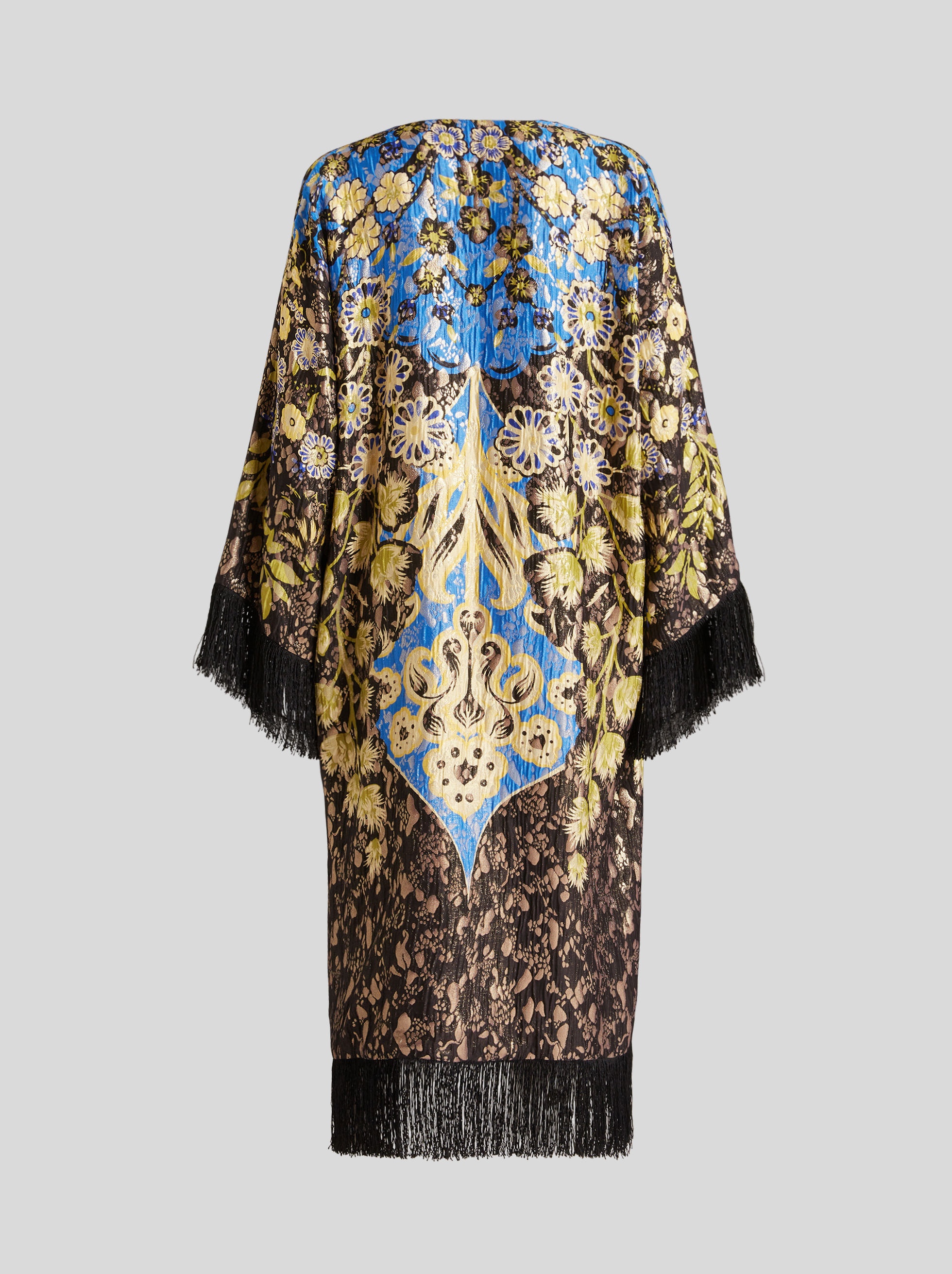 LONG PONCHO WITH FLORAL PRINT - 5
