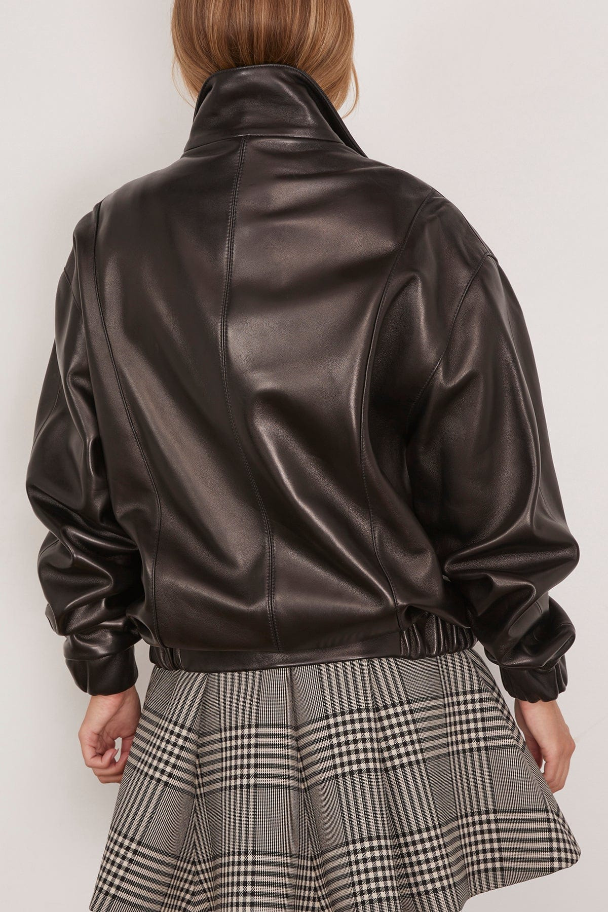 The Emmett Double Zip Leather Moto Jacket in Black - 4