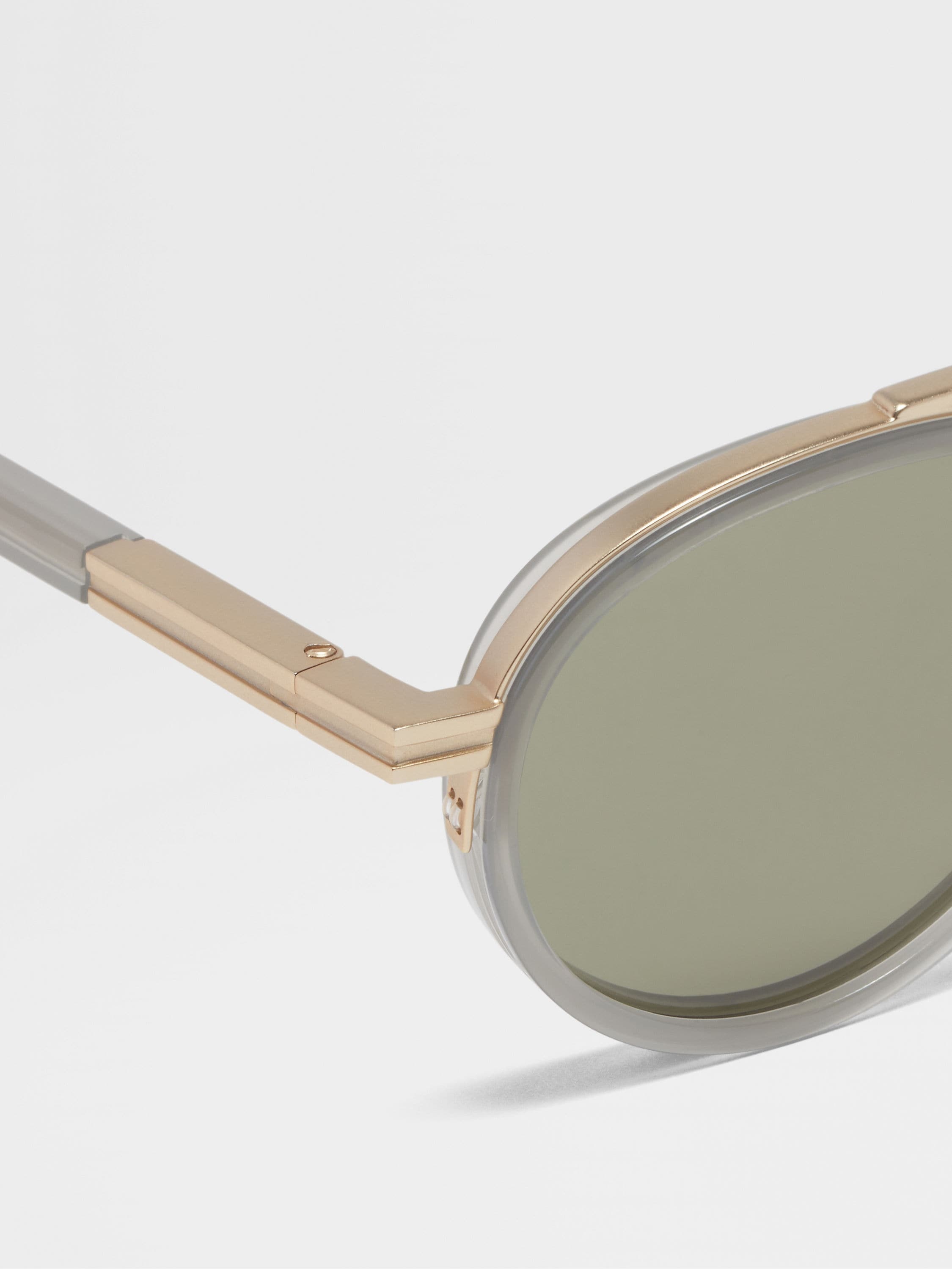 GREEN ORIZZONTE II ACETATE AND METAL SUNGLASSES - 2