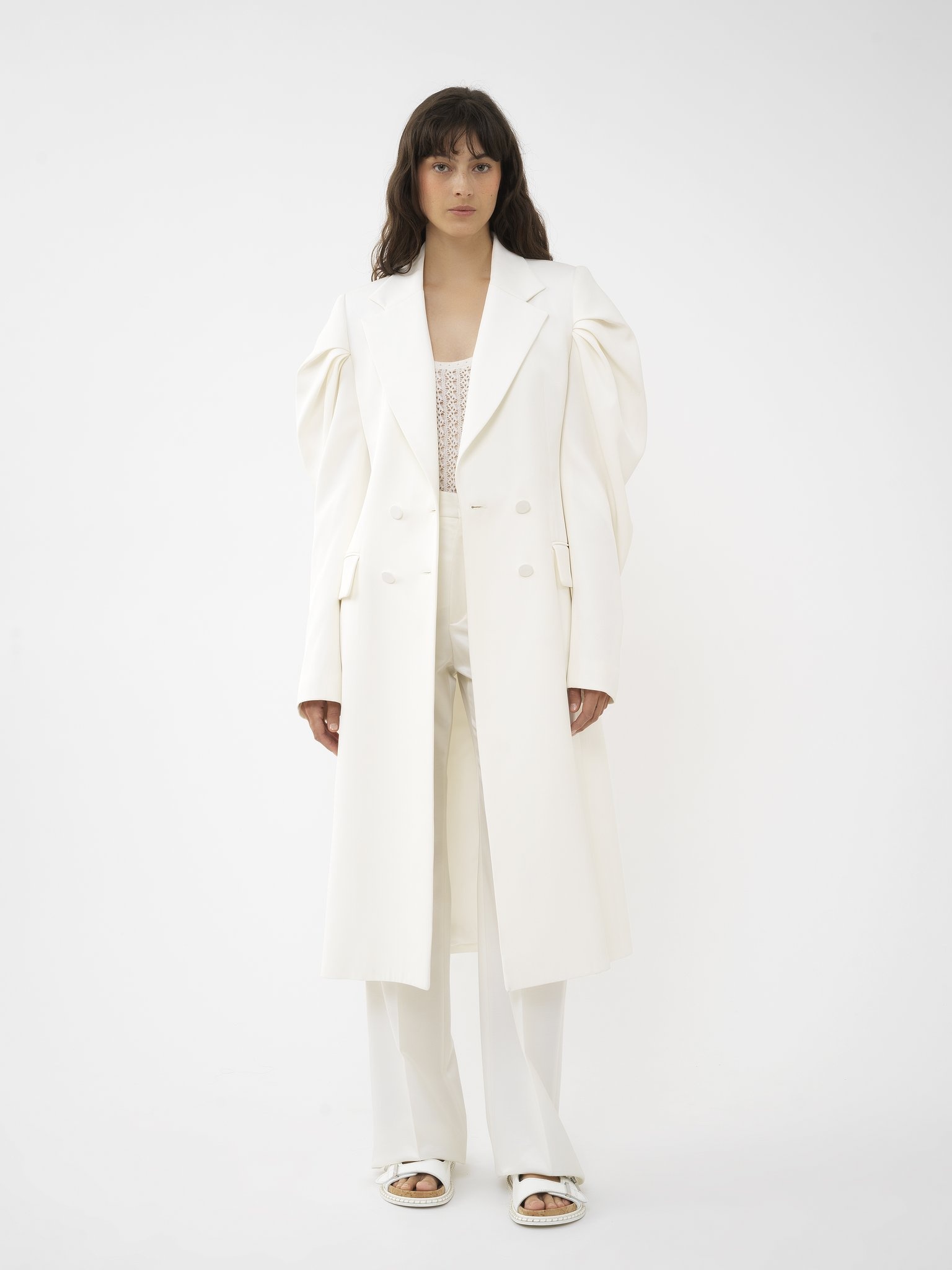 LONG DOUBLE-BREASTED COAT - 3