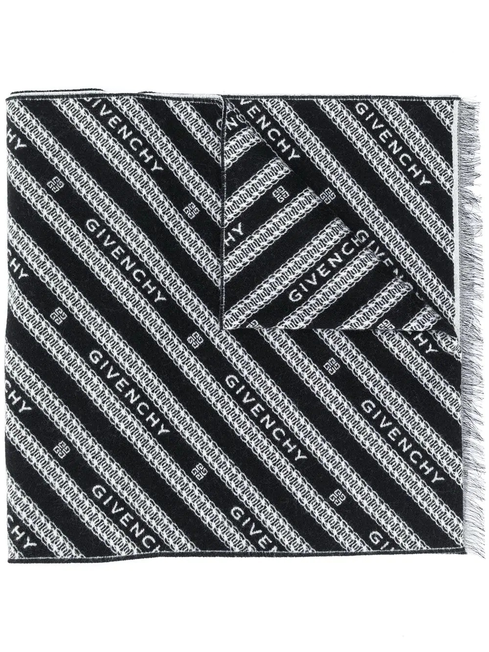 logo-jacquard scarf - 1