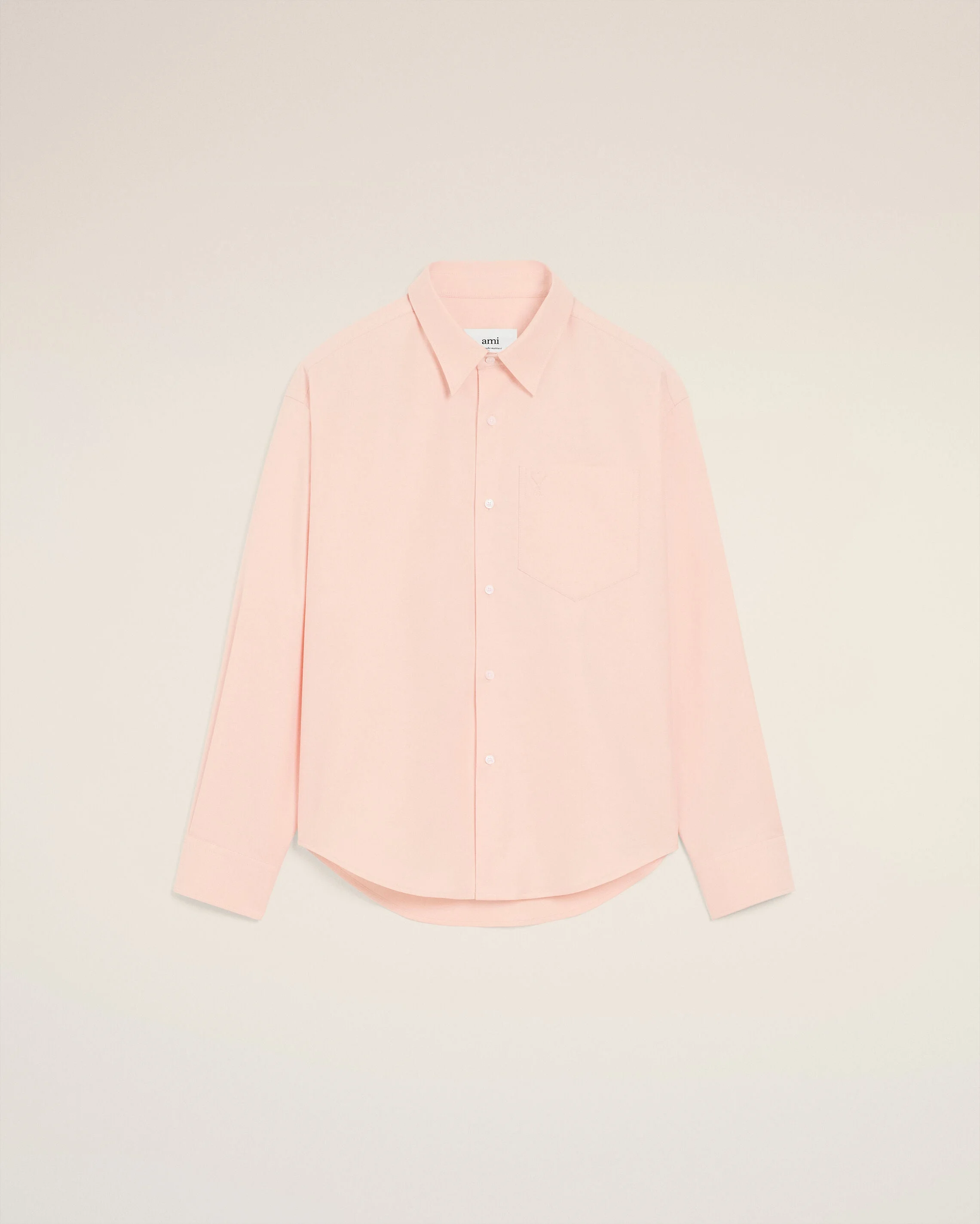 PINK COTTON EMBOSSED AMI DE COEUR BOXY SHIRT - 1