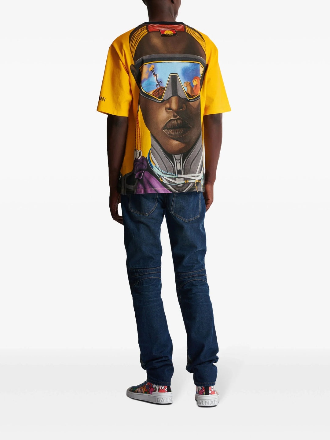 Disney X Balmain: The Lion King Relaxed T-Shirt With Nika Mtwana Print - 4