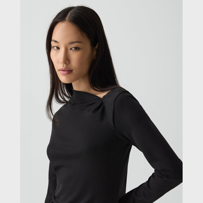 Twist Neck Top in Cotton Jersey 5