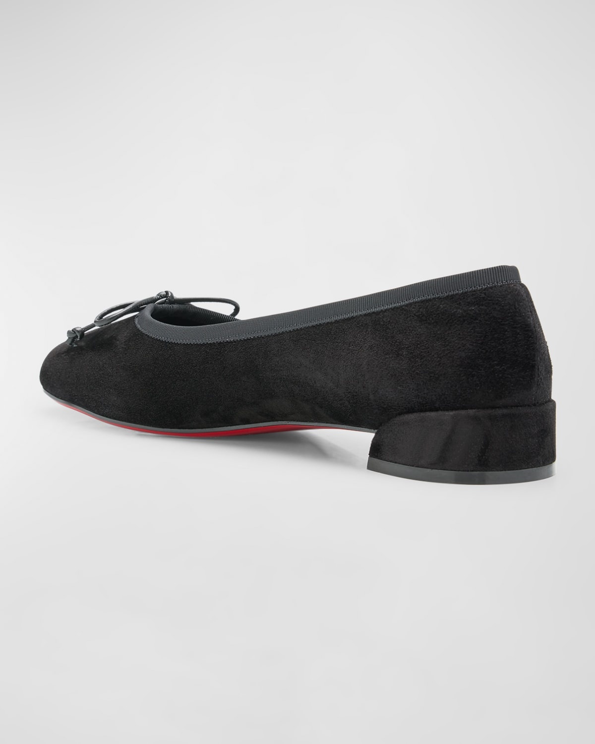 Sweetie Suede Bow Red Sole Ballerina Flats - 3