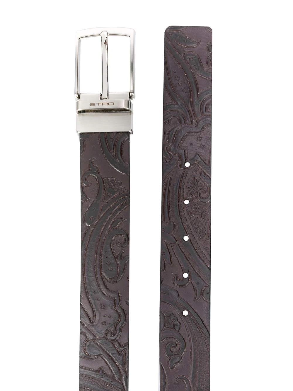 paisley-debossed belt - 2