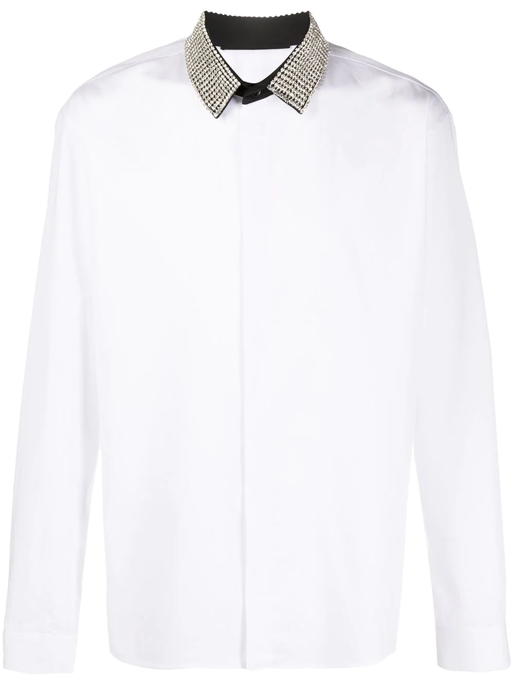 crystal-collar dress shirt - 1