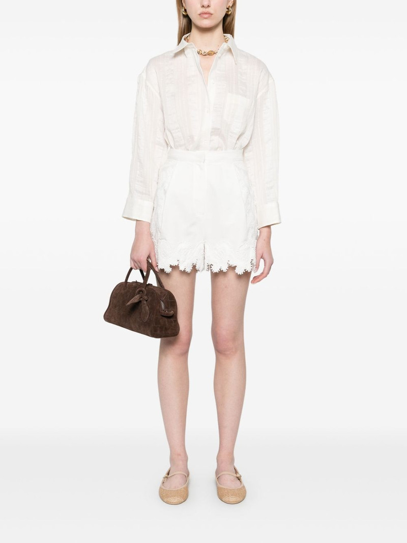 maje guipure lace-detail shorts outlook