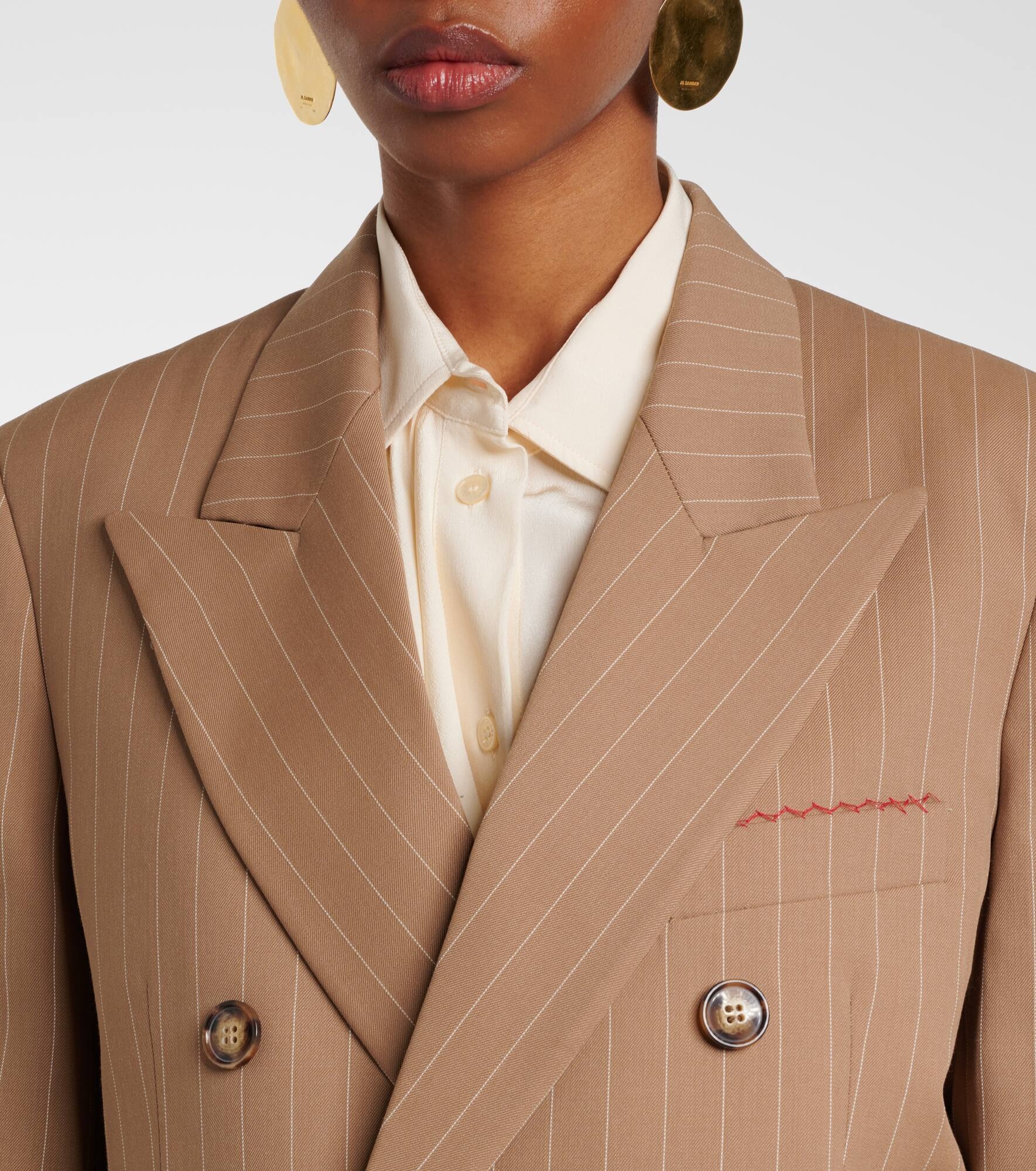 Victoria Beckham Pinstripe virgin wool blazer | REVERSIBLE