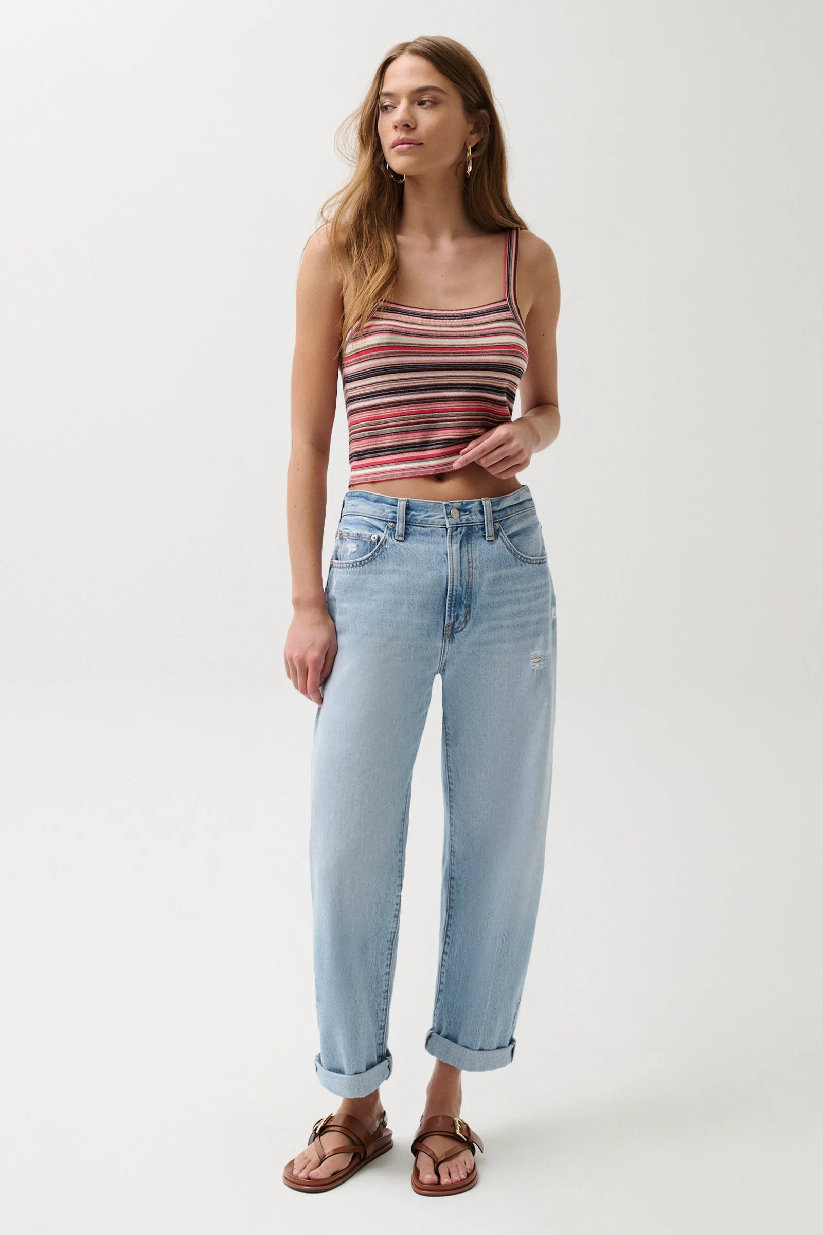 DONNY ROLLED HEM BOYFRIEND JEAN - OLD BLUES - 1