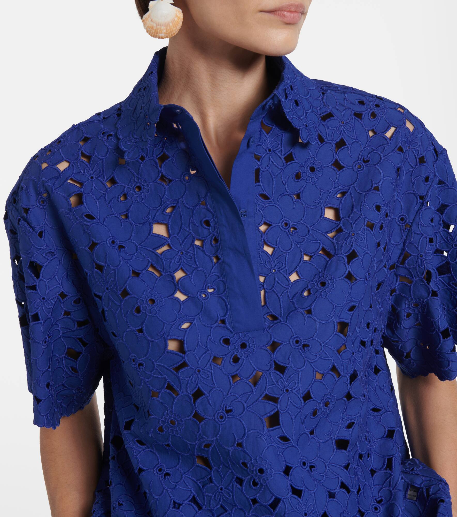 Zaffre broderie anglaise cotton shirt - 5