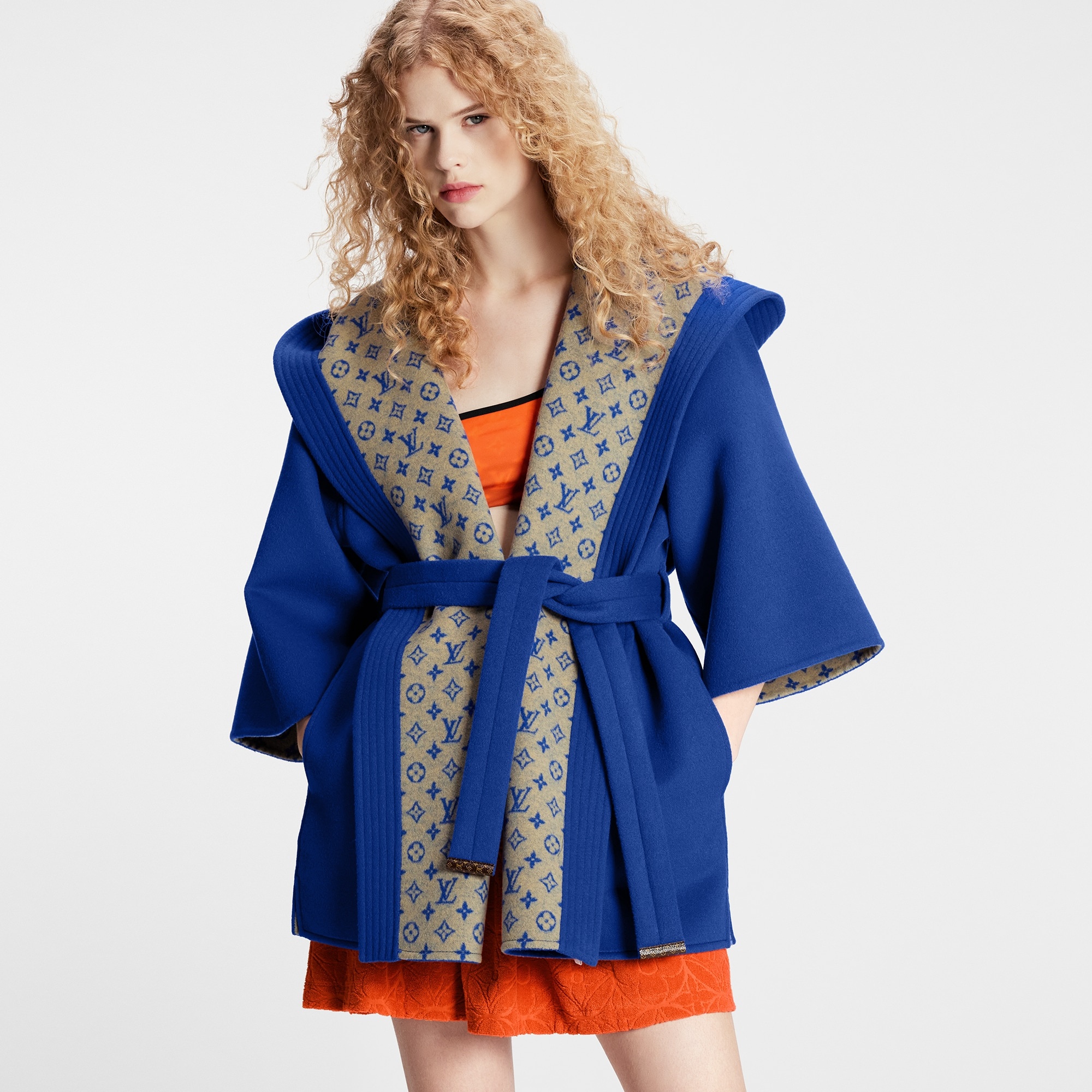 Royal Blue Robe Wrap Coat - 5