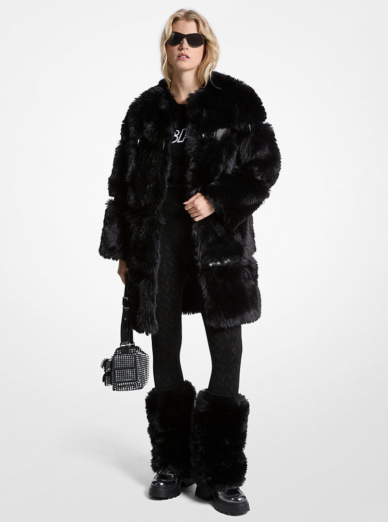 Faux Fur and Patent Coat 1