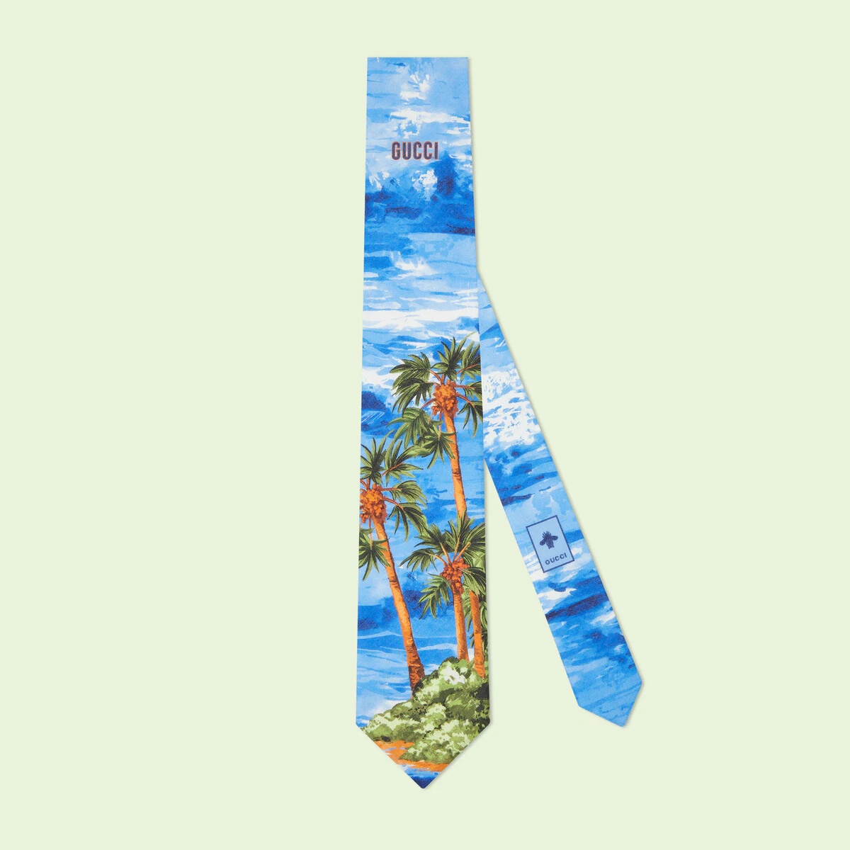 Gucci island print cotton tie - 1