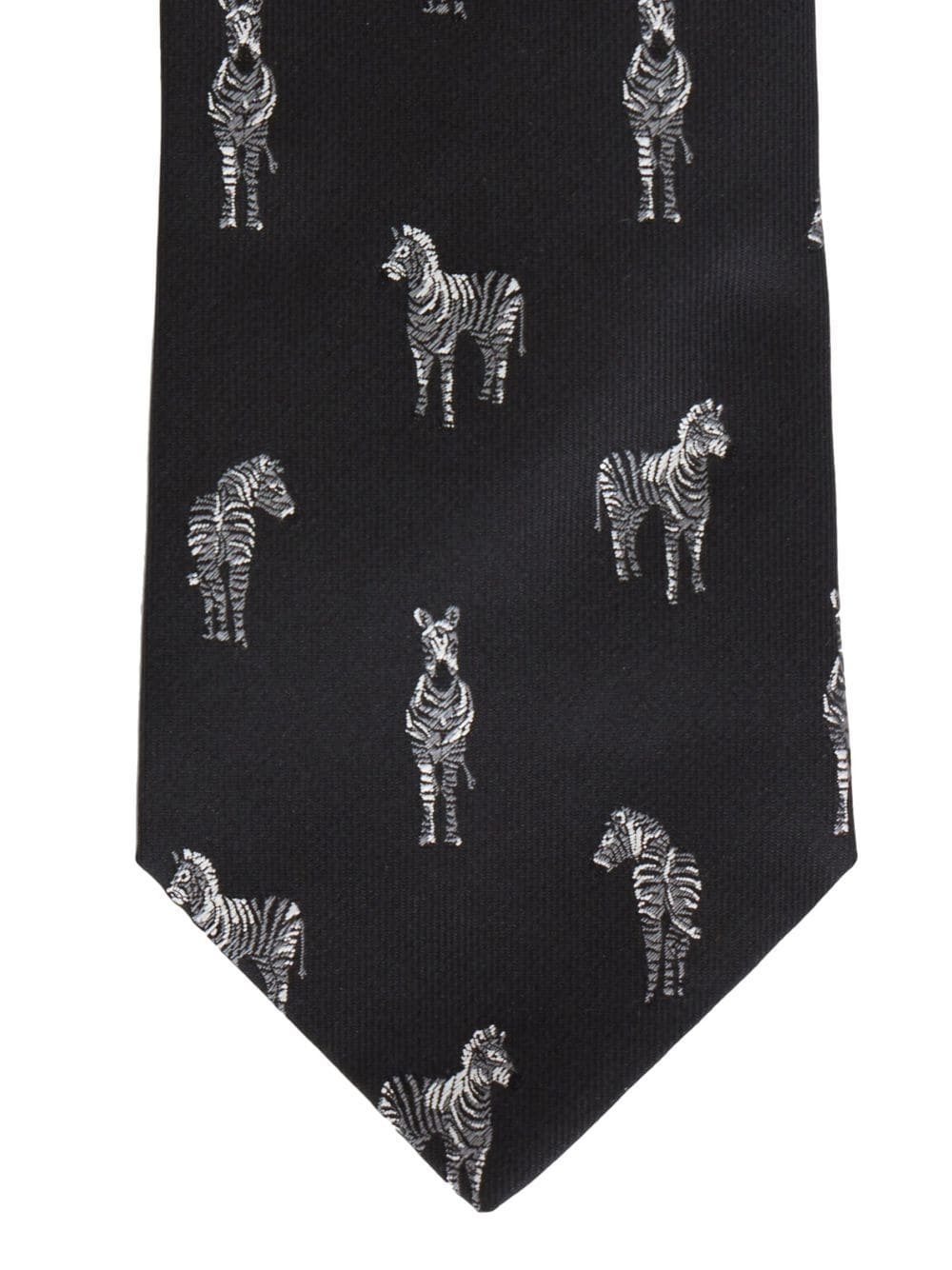 zebra-print silk tie - 2