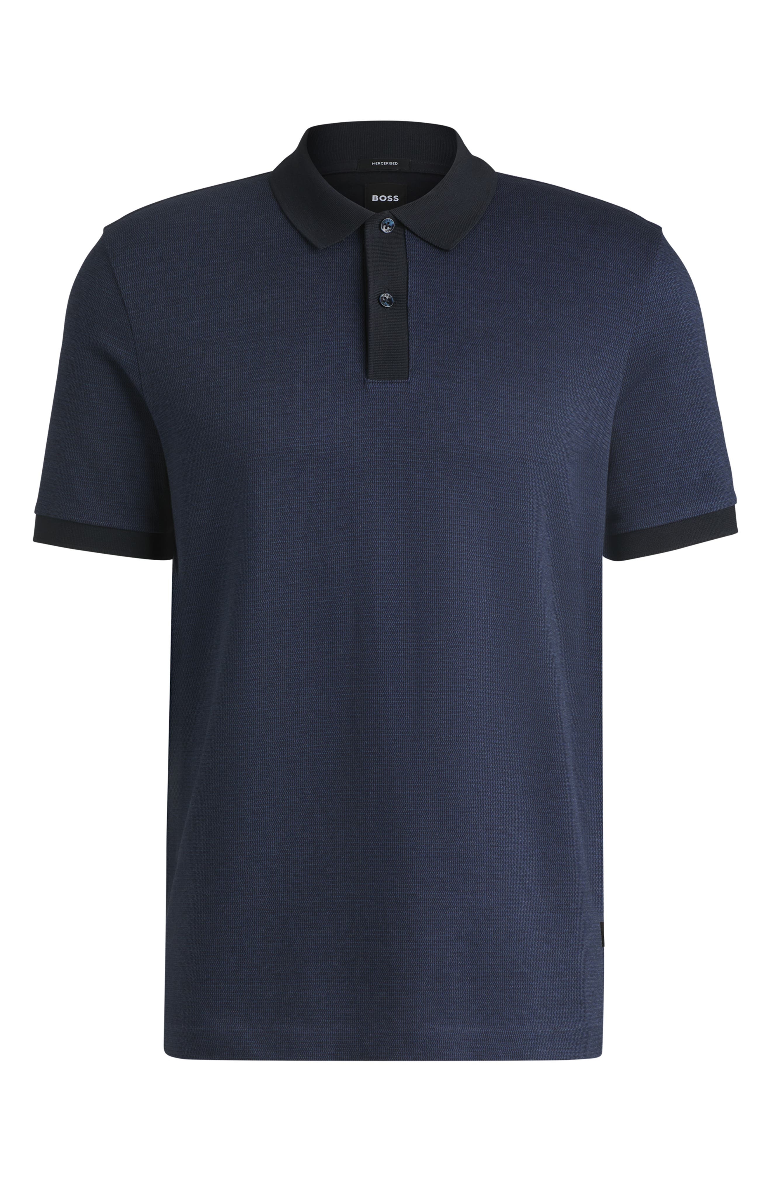 BOSS Parlay Cotton Piqué Polo in Dark Blue at Nordstrom - 4