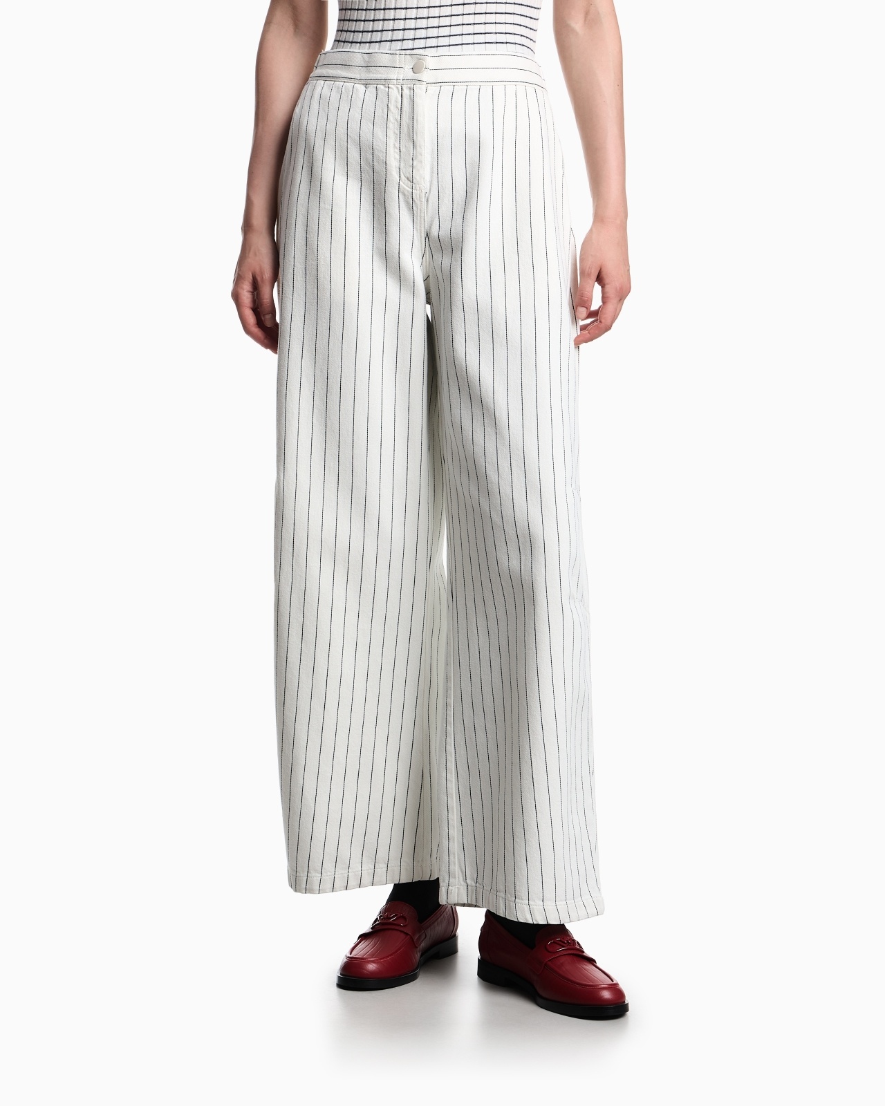 GARMENT-DYED STRIPED BULL TROUSERS - 4