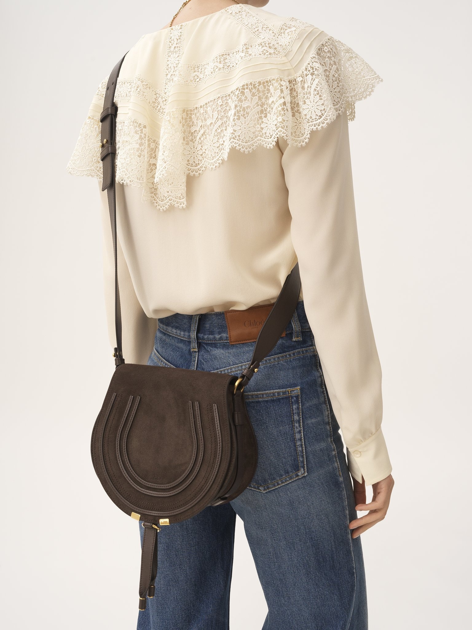 MARCIE SADDLE BAG IN SUEDE LEATHER - 2