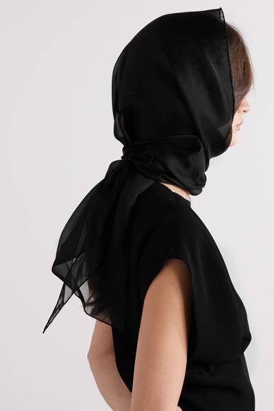 The Row Milette silk-organza head scarf outlook