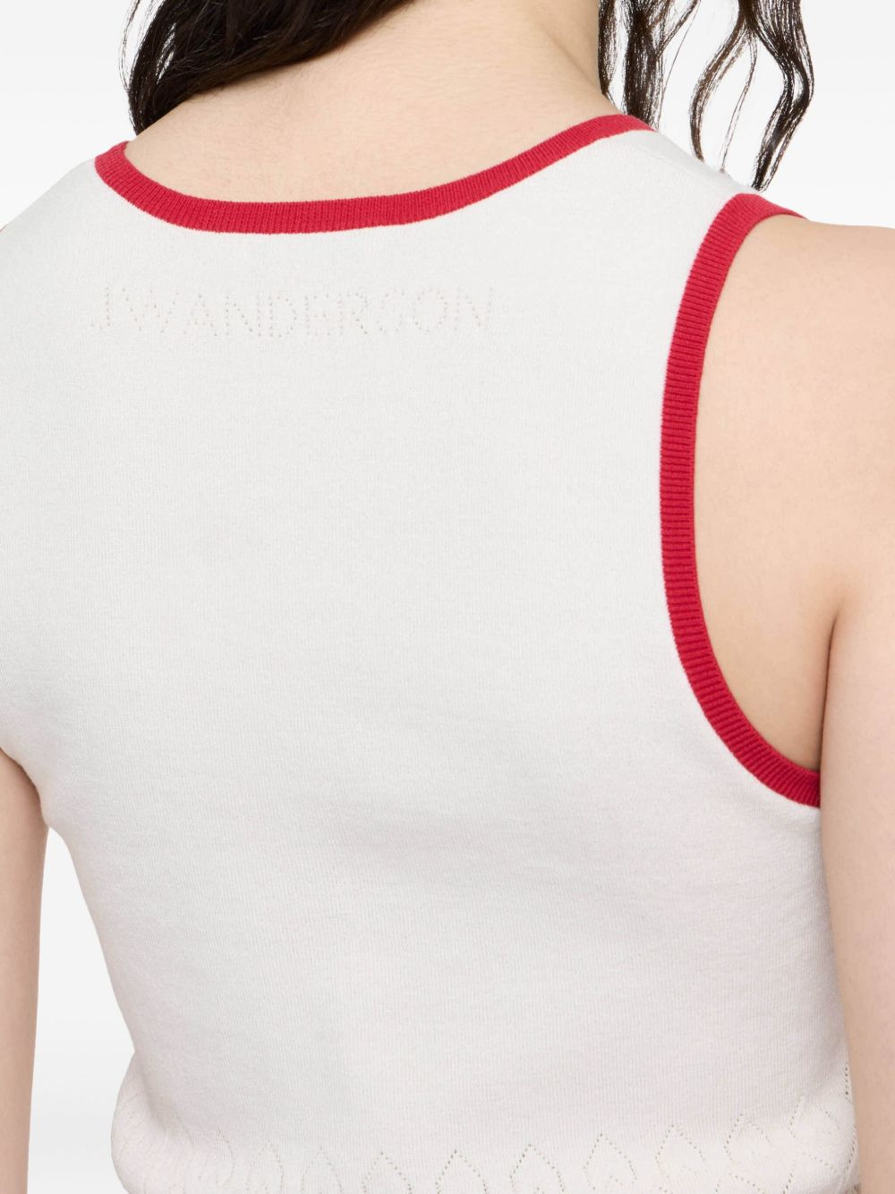 contrasting-trim tank top - 4