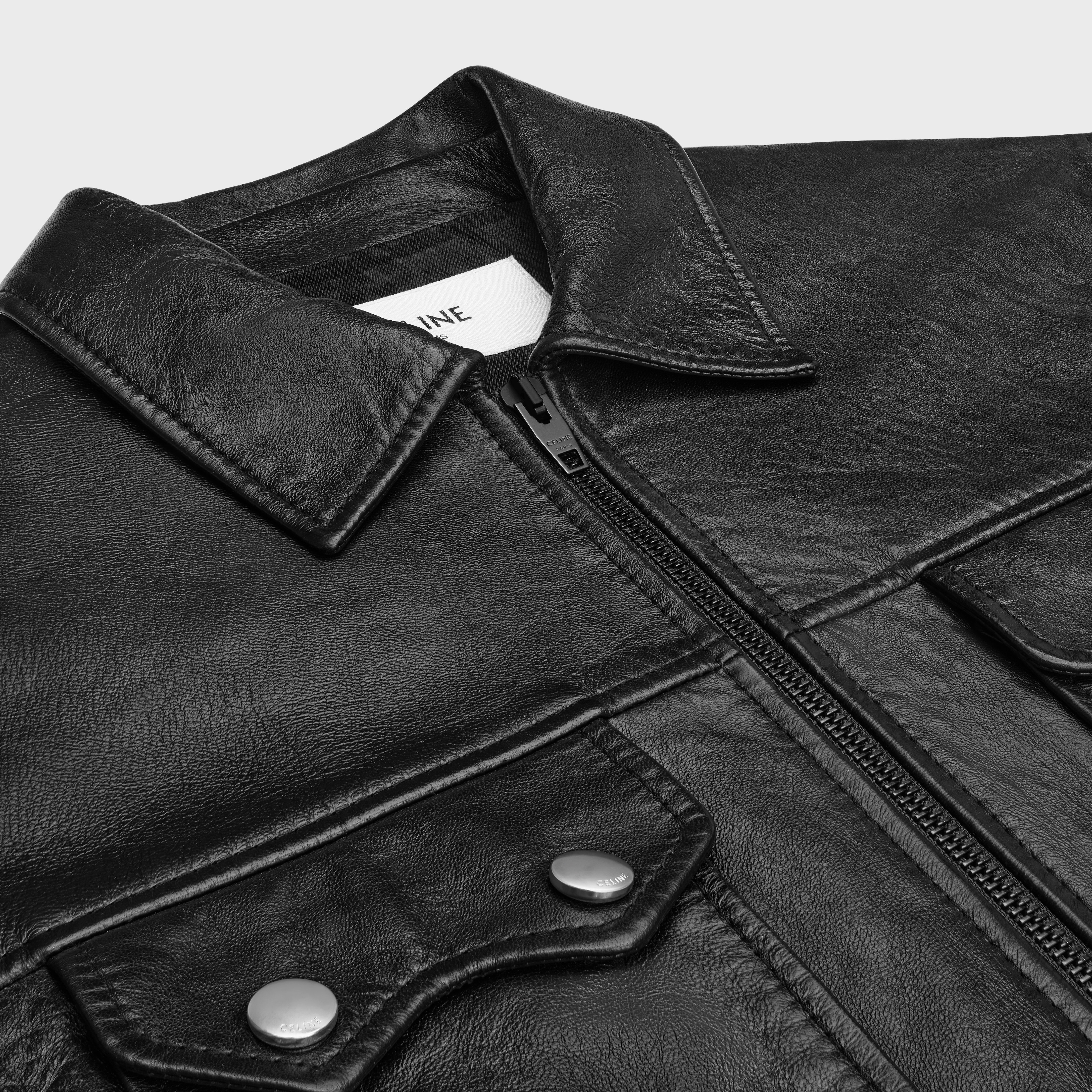 straight blouson jacket in soft lambskin - 3