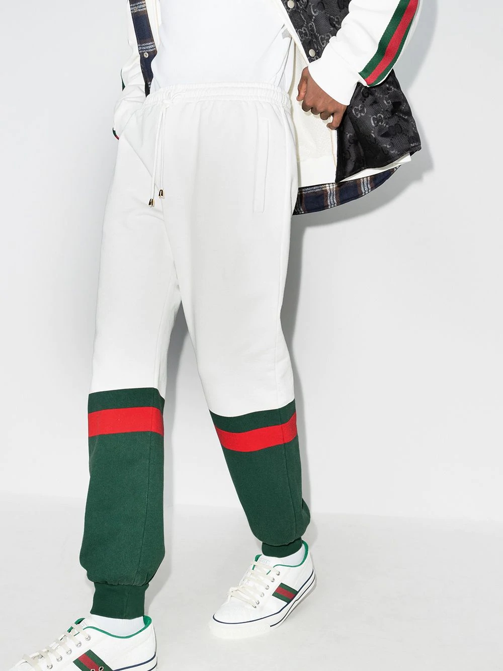 colour block track trousers - 2