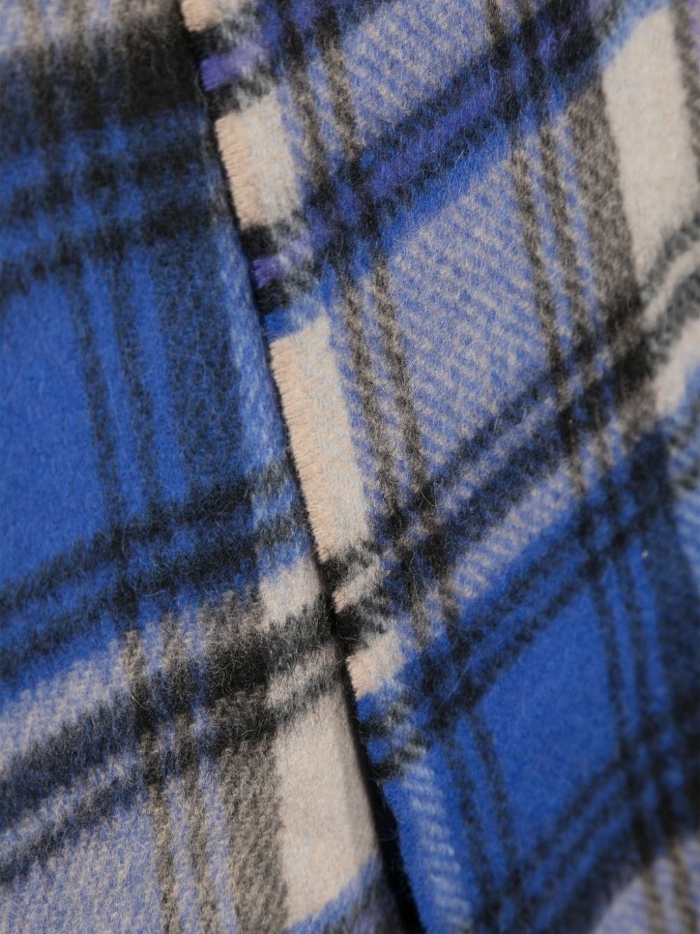 check-pattern wool scarf - 3