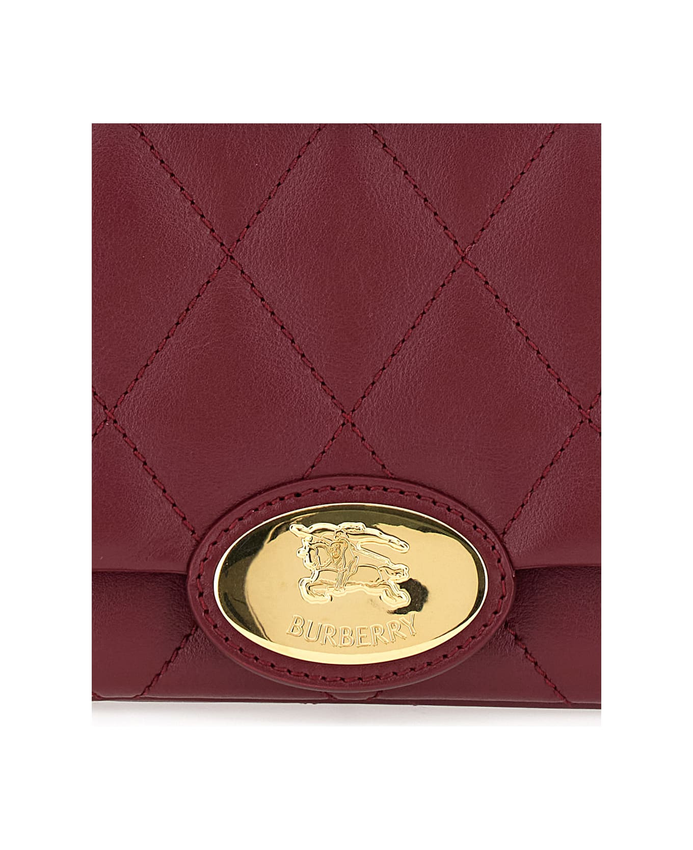 Bordeaux Quilted Crossbody Bag With Ekd Plaque On The Front And Chain-link Shoulder Strap In Leather - 4